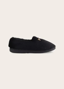Outlet Bouchara CHAUSSONS EN FAUSSE FOURRURE DÉTAIL BOUCLE Noir
