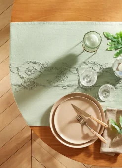 Outlet Bouchara CHEMIN DE TABLE ROSA VERT D'EAU VERT D'EAU