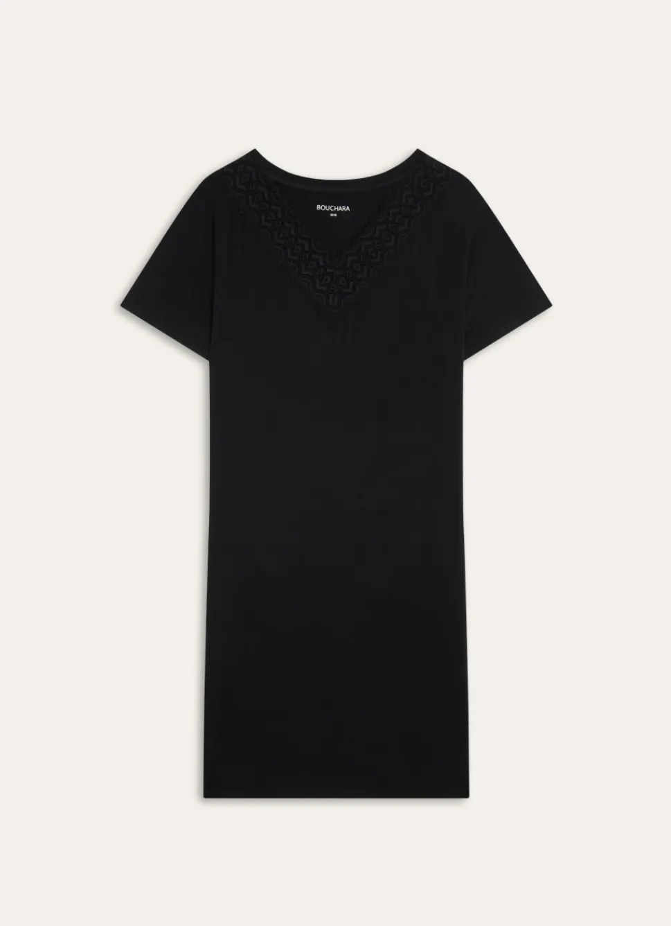 Sale Bouchara CHEMISE DE NUIT MANCHES COURTES DÉTAIL DENTELLE Noir