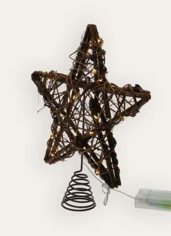 Sale Bouchara CIMIER LUMINEUX ÉTOILE EN ROTIN BRUN