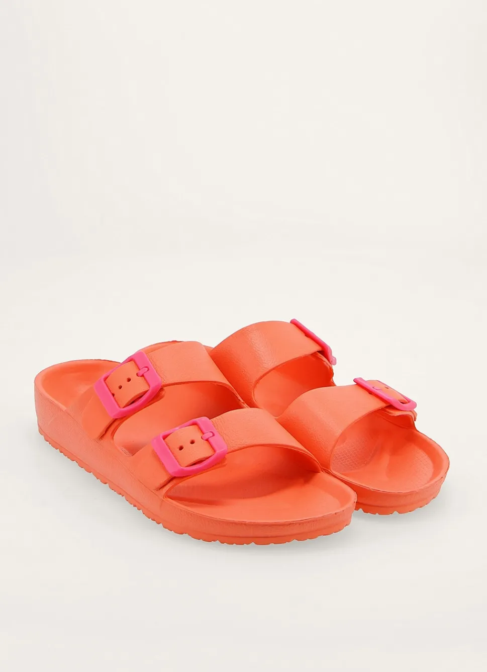 Best Bouchara CLAQUETTES EN PLASTIQUE À DOUBLE BOUCLES CORAIL