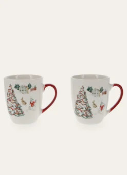 Discount Bouchara COFFRET 2 MUGS EN PORCELAINE WINTER ROUGE