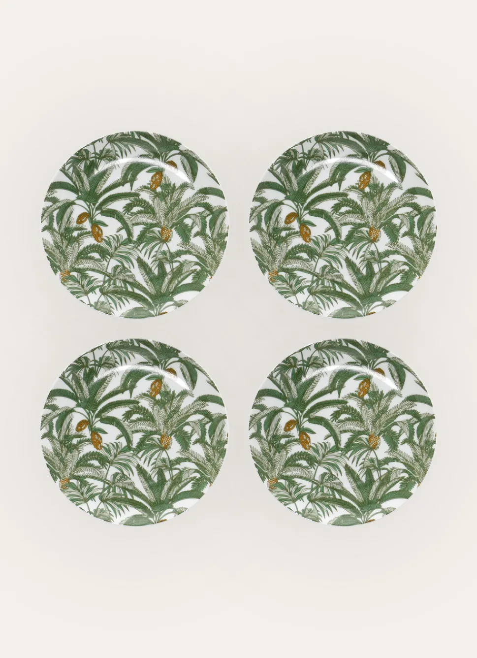 Bouchara COFFRET DE 4 ASSIETTES À DESSERT - GAMME COCO vert