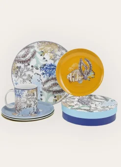 Discount Bouchara COFFRET DE 4 ASSIETTES DESSERT EN PORCELAINE-GOAP MULTICOLORE