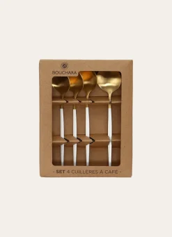 Hot Bouchara COFFRET DE 4 CUILLÈRES À CAFÉ SOVI DORE