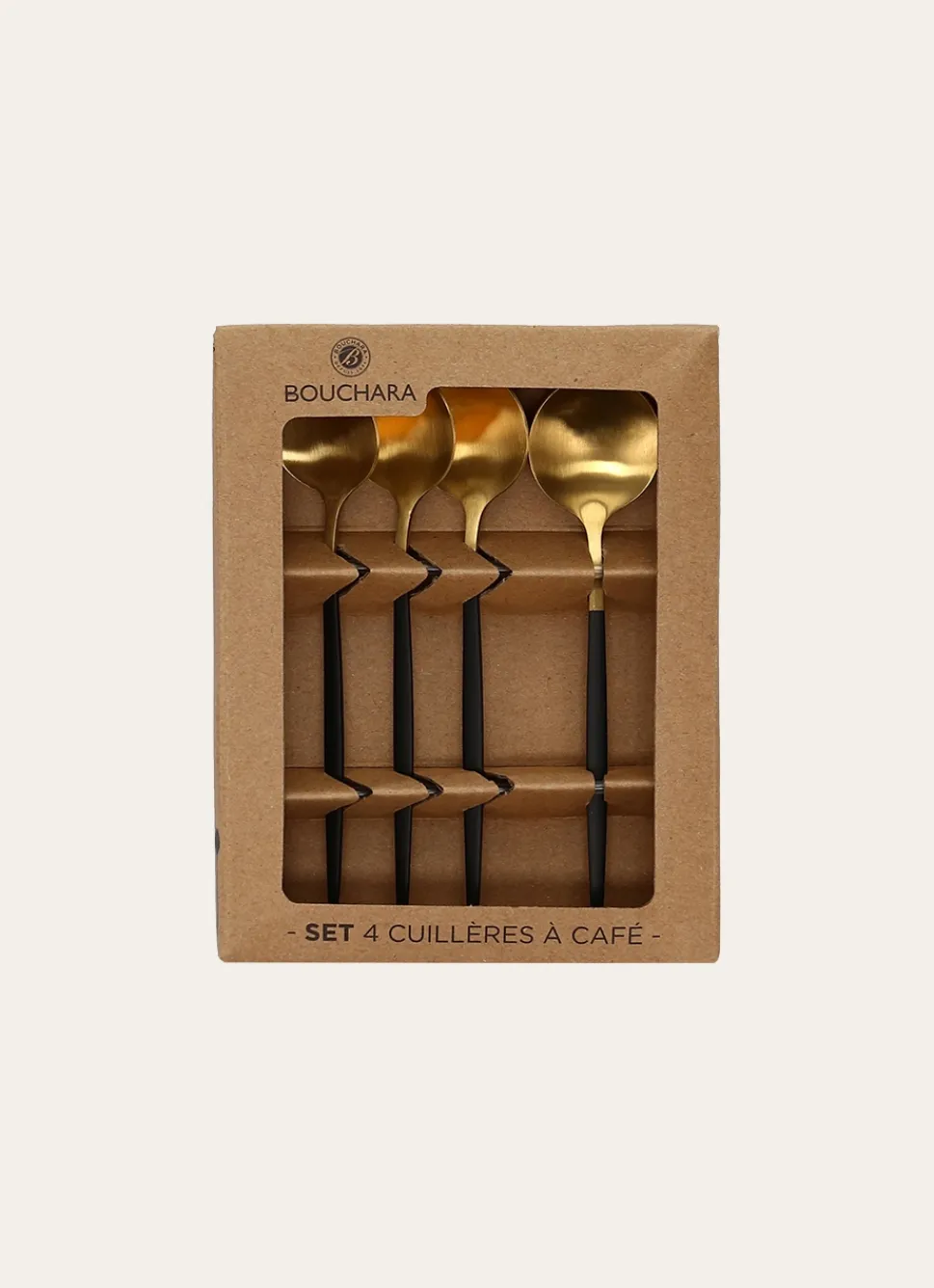 Discount Bouchara COFFRET DE 4 CUILLÈRES À CAFÉ SOVI NOIR DORE