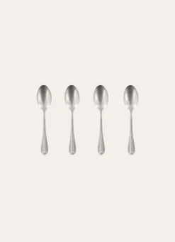 New Bouchara COFFRET DE 4 CUILLÈRES À SOUPE EN ACIER RÉTRO ARGENT