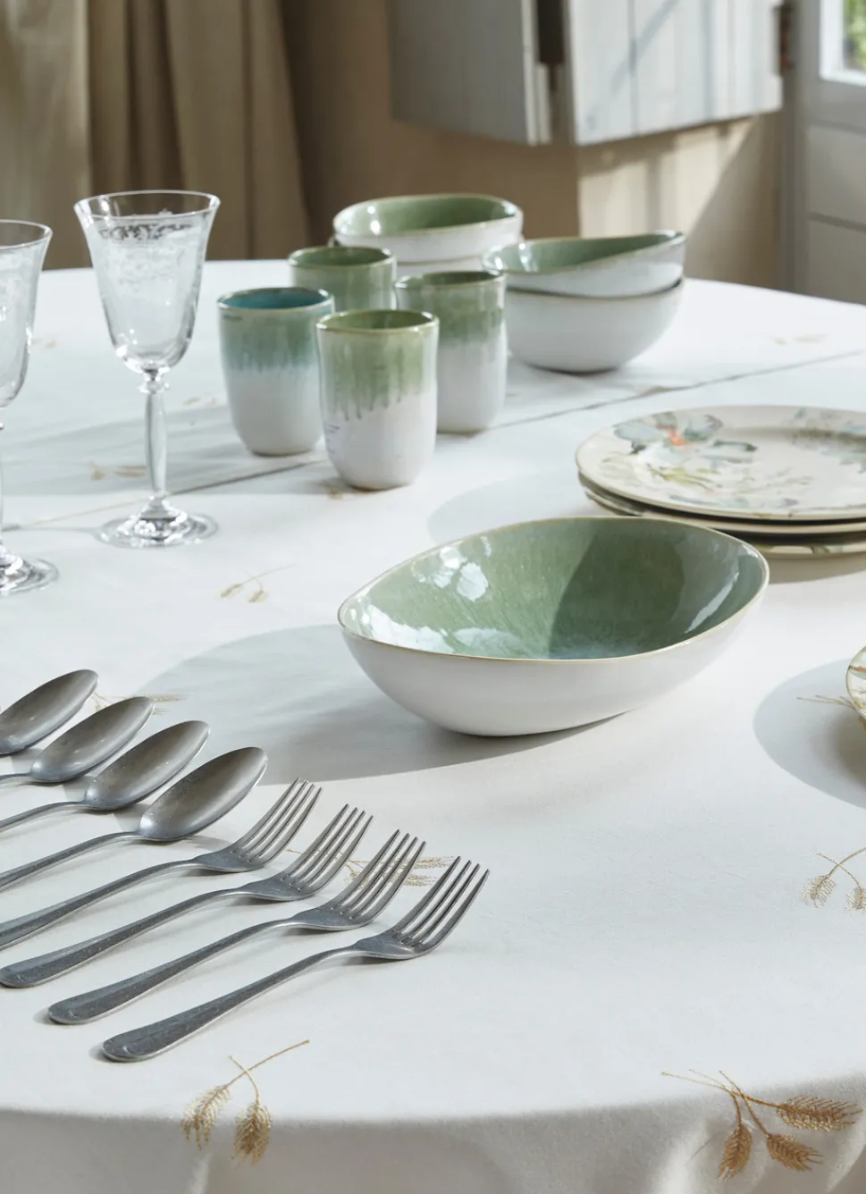 New Bouchara COFFRET DE 4 CUILLÈRES À SOUPE EN ACIER RÉTRO ARGENT