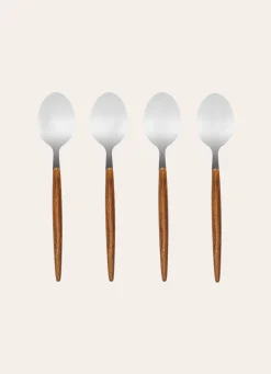 Best Bouchara COFFRET DE 4 PETITES CUILLÈRES ARGENTÉ & BOIS ARGENTÉ & BOIS