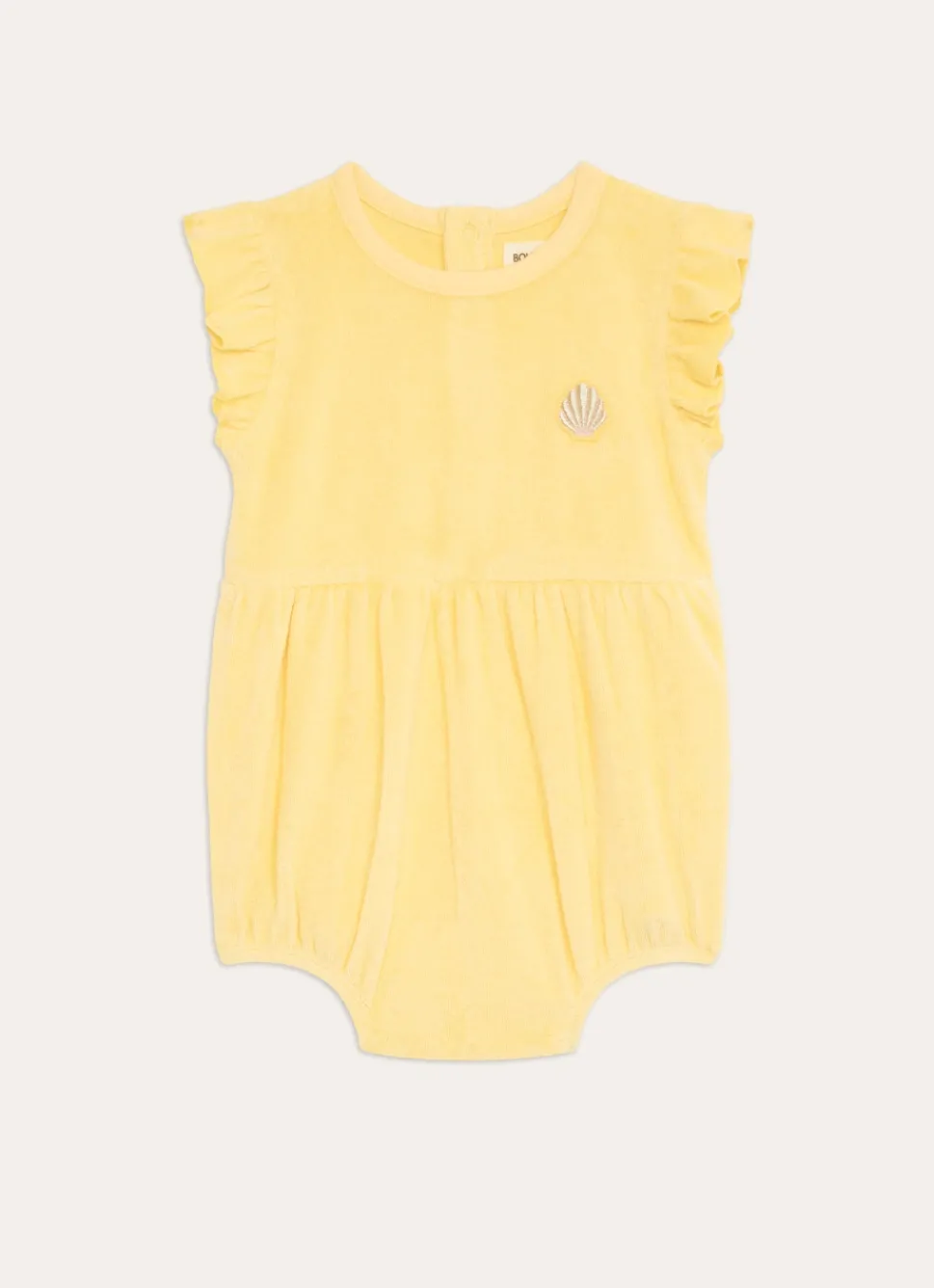 Best Bouchara COMBINAISON EN ÉPONGE UNIE BRODERIE COQUILLAGE JAUNE