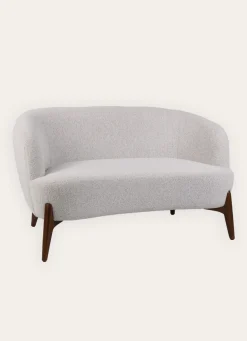 Online Bouchara COSY CANAPÉ EN TISSU AVEC PIEDS EN BOIS BLANC/GRIS