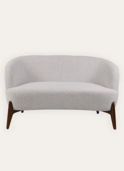 Online Bouchara COSY CANAPÉ EN TISSU AVEC PIEDS EN BOIS BLANC/GRIS