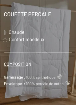 Best Bouchara COUETTE CHAUDE EN PERCALE DE COTON - 350G BLANC