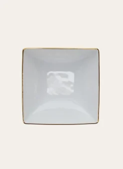 Clearance Bouchara COUPELLE CARRÉE EN PORCELAINE AVEC LISERÉ DORÉ BLANC