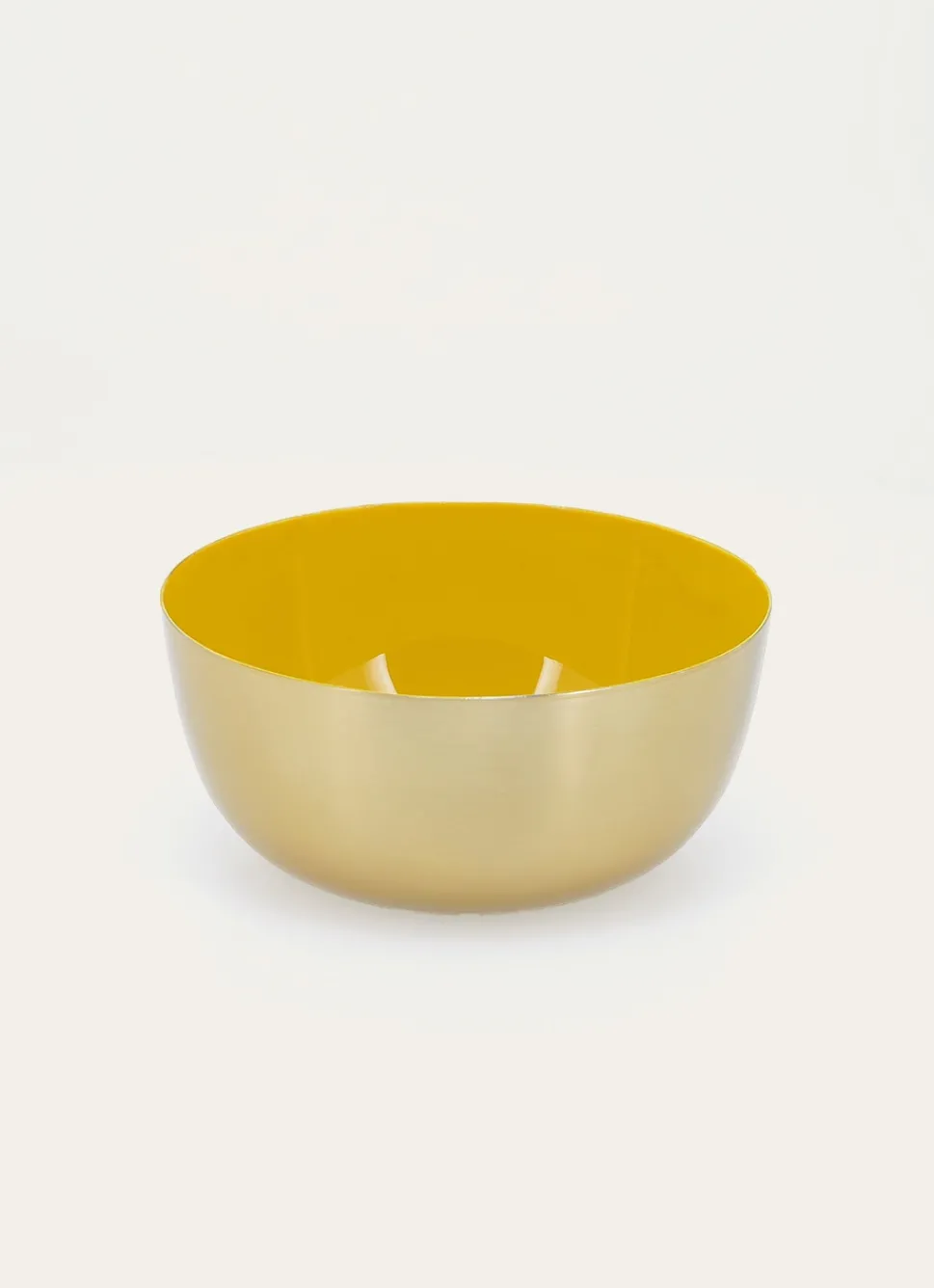 Hot Bouchara COUPELLE EN MÉTAL DORÉ AVEC INTÉRIEUR LAQUÉ MOUTARDE