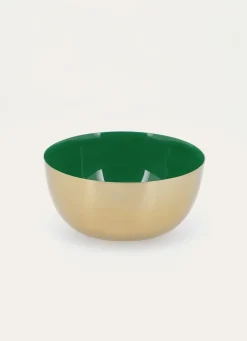Hot Bouchara COUPELLE EN MÉTAL DORÉ AVEC INTÉRIEUR LAQUÉ VERT PAON