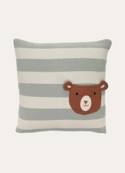 Discount Bouchara COUSSIN CARRÉ EN TRICOT DE COTON AVEC POCHE OURS MULTICOLORE