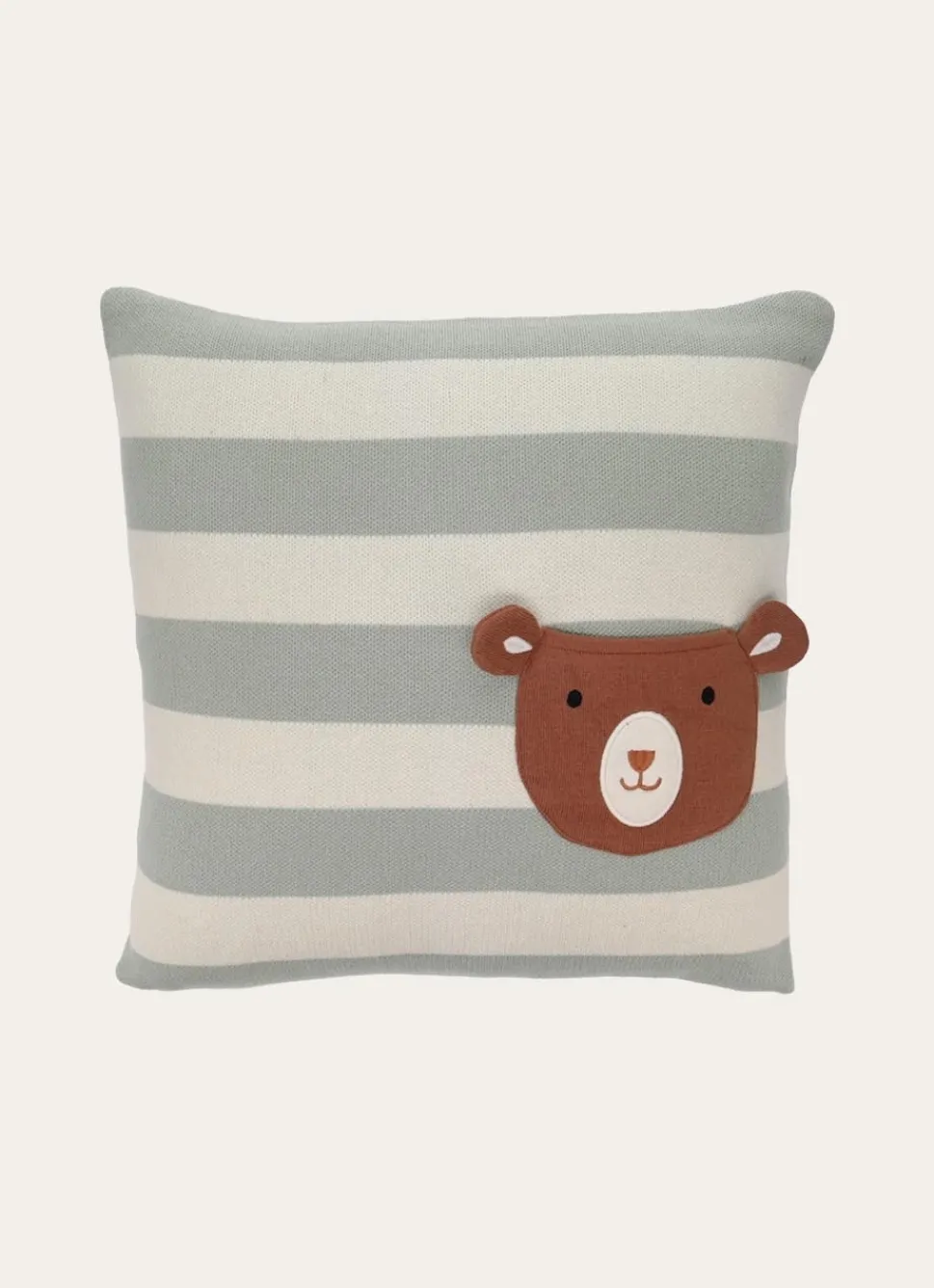 Discount Bouchara COUSSIN CARRÉ EN TRICOT DE COTON AVEC POCHE OURS MULTICOLORE