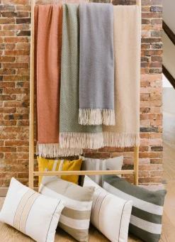 Discount Bouchara COUSSIN ÉCRU À RAYURES ECRU/JAUNE