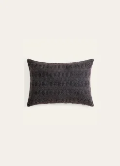 Online Bouchara COUSSIN EN COTON JACQUARD LAVÉ BRODERIE EN RELIEF VIOLET