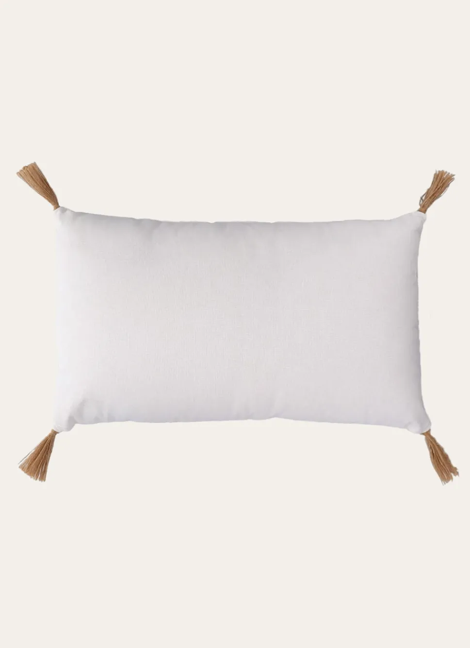 Clearance Bouchara COUSSIN EN COTON UNI AVEC POMPONS EN JUTE ARGILE