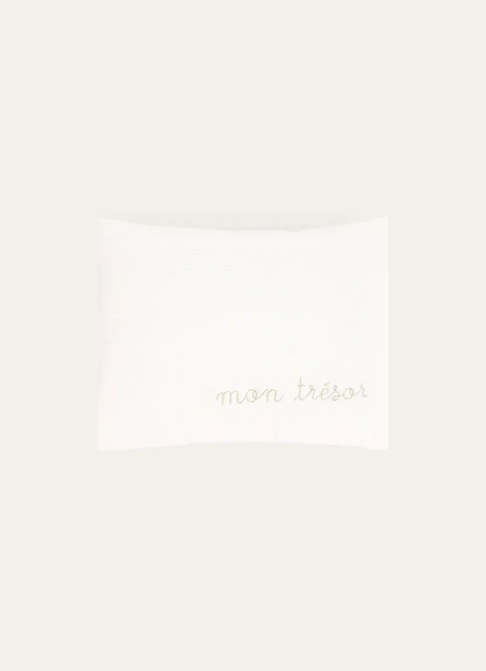 New Bouchara COUSSIN EN GAZE DE COTON BRODERIE FIL DORÉ BLANC