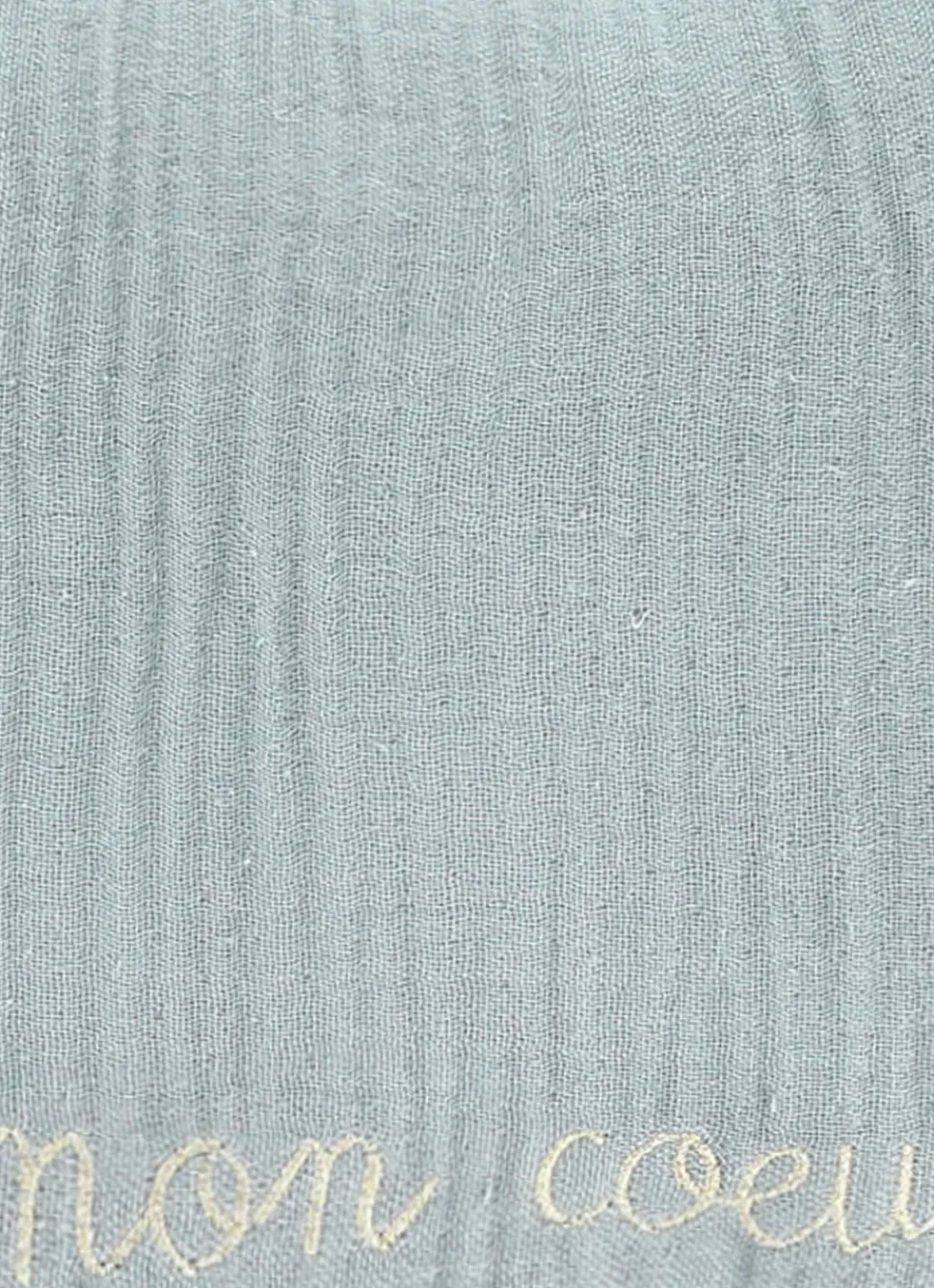 Best Bouchara COUSSIN EN GAZE DE COTON BRODERIE FIL DORÉ MOUSSE