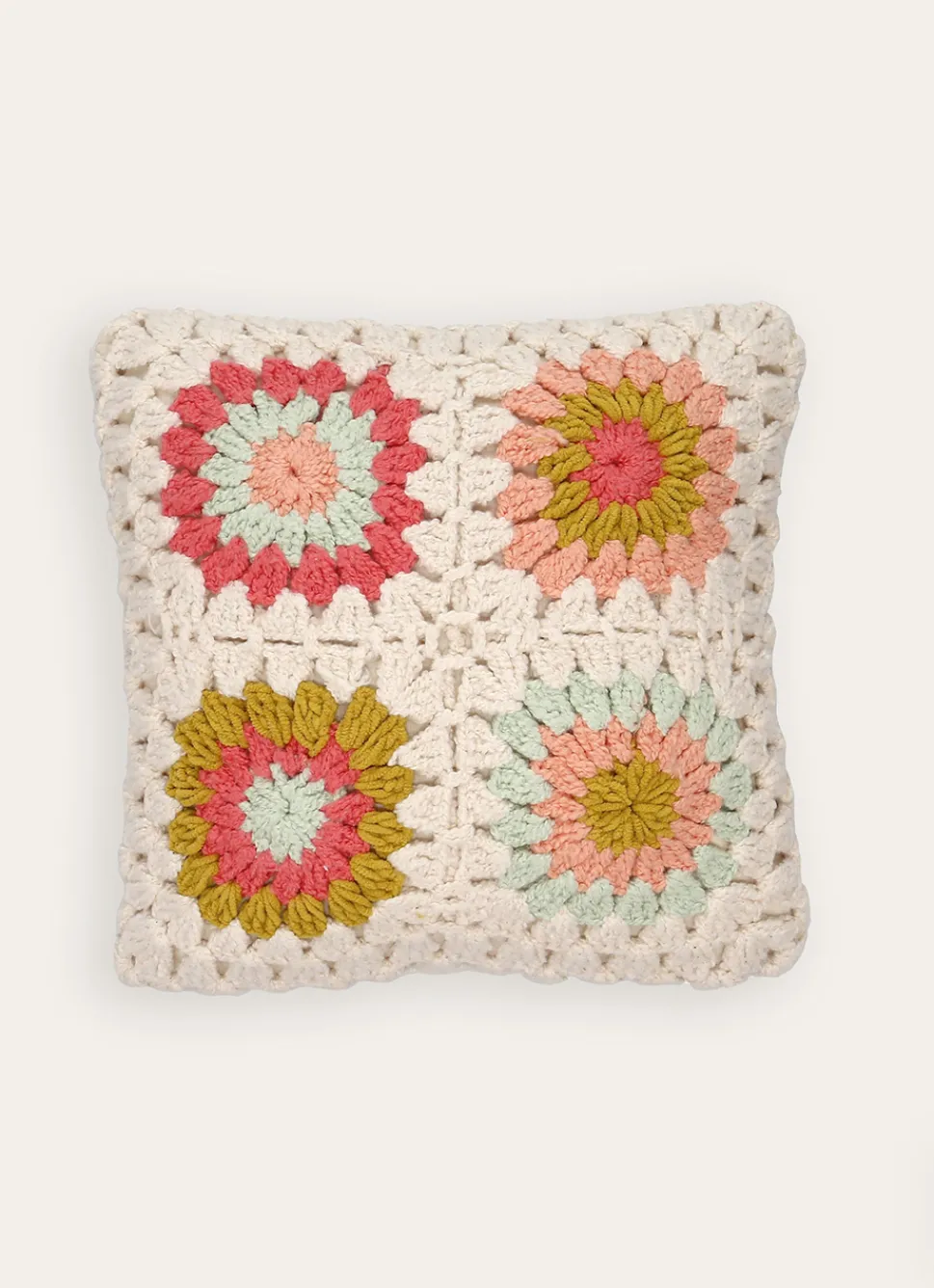 Hot Bouchara COUSSIN EN TRICOT EN FORME DE FLEUR MULTICOLORE