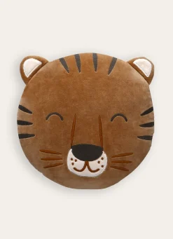 Online Bouchara COUSSIN EN VELOURS TÊTE DE TIGRE OCRE