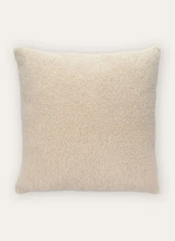 Sale Bouchara COUSSIN FAUX CUIR ET FOURRURE BLANC CASSE