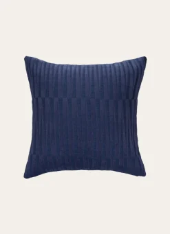 Hot Bouchara COUSSIN JACQUARD BICOLORE MOTIFS TRIANGLES Bleu MARINE