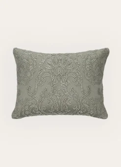 New Bouchara COUSSIN JACQUARD EN RELIEF MOTIF FEUILLAGE vert
