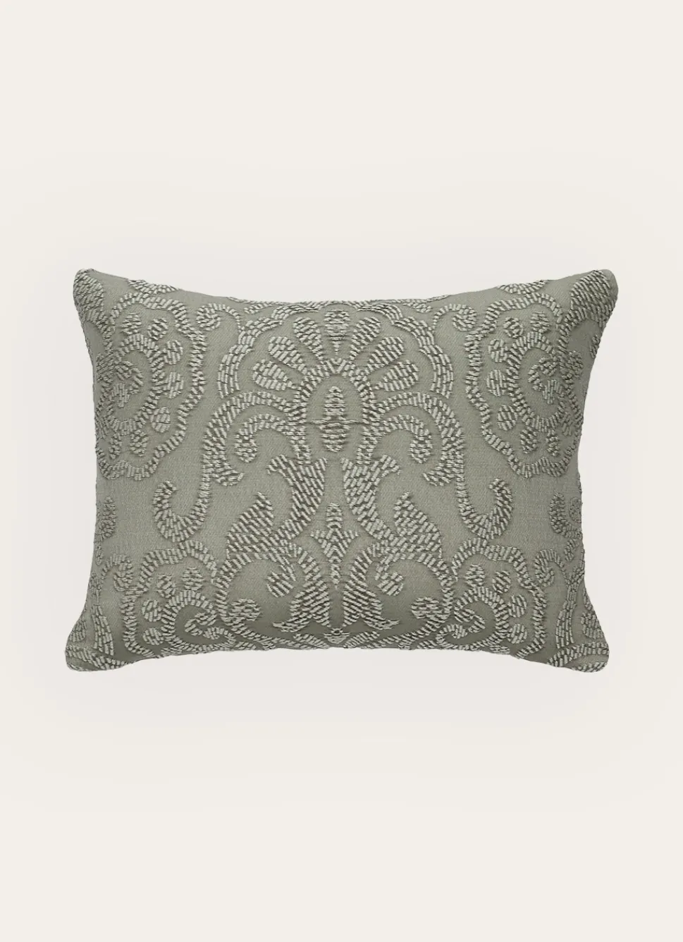 New Bouchara COUSSIN JACQUARD EN RELIEF MOTIF FEUILLAGE vert
