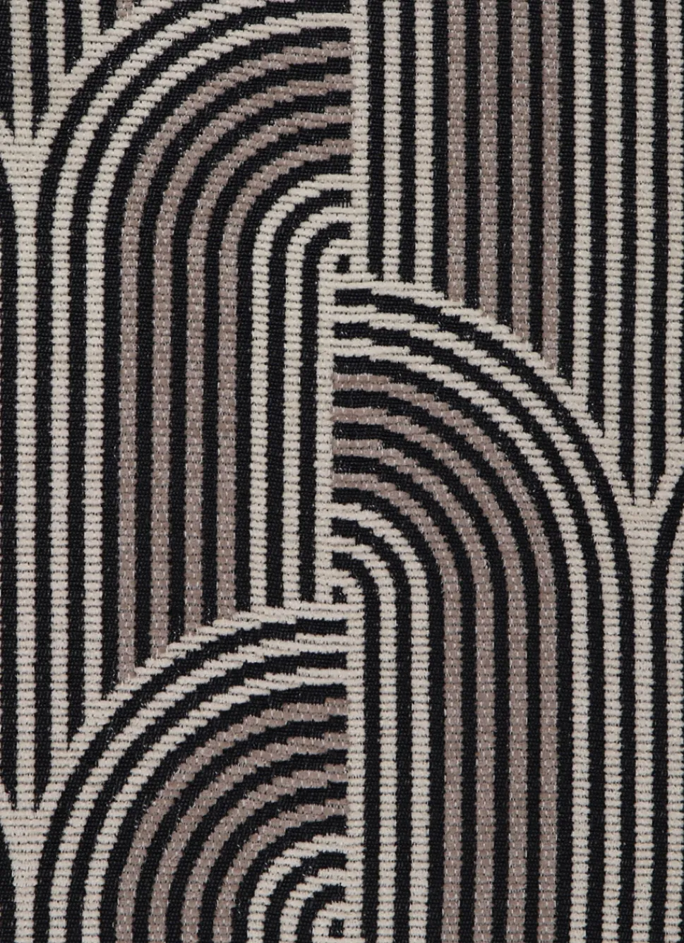 Online Bouchara COUSSIN JACQUARD EN VELOURS CHENILLE NATUREL/NOIR