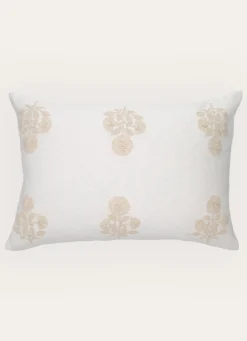 Sale Bouchara COUSSIN TEXTURÉ AVEC BRODERIE FLORALE TON SUR TON ECRU