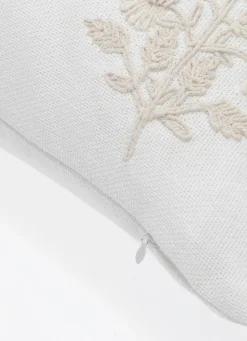 Sale Bouchara COUSSIN TEXTURÉ AVEC BRODERIE FLORALE TON SUR TON ECRU