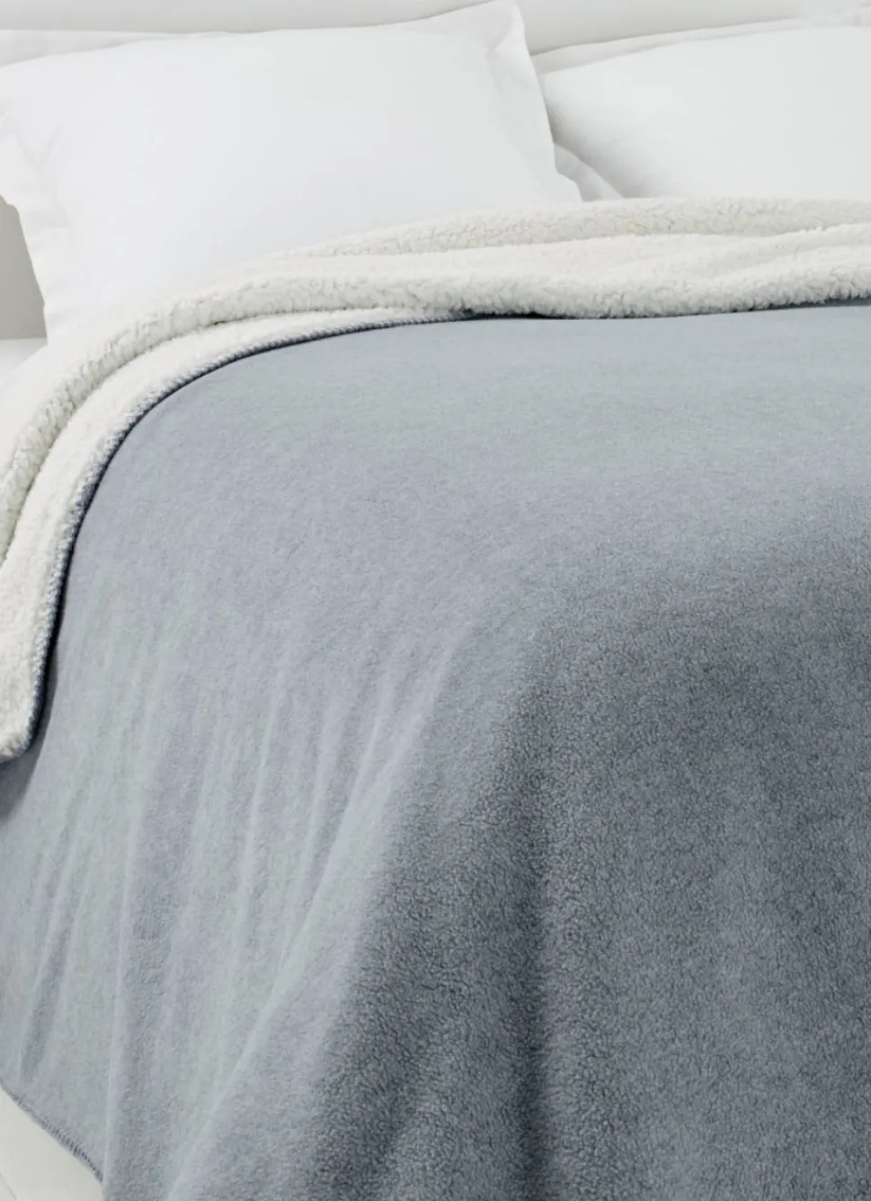 Clearance Bouchara COUVERTURE DOUBLE FACE TRÈS CHAUDE - 540GR GRIS