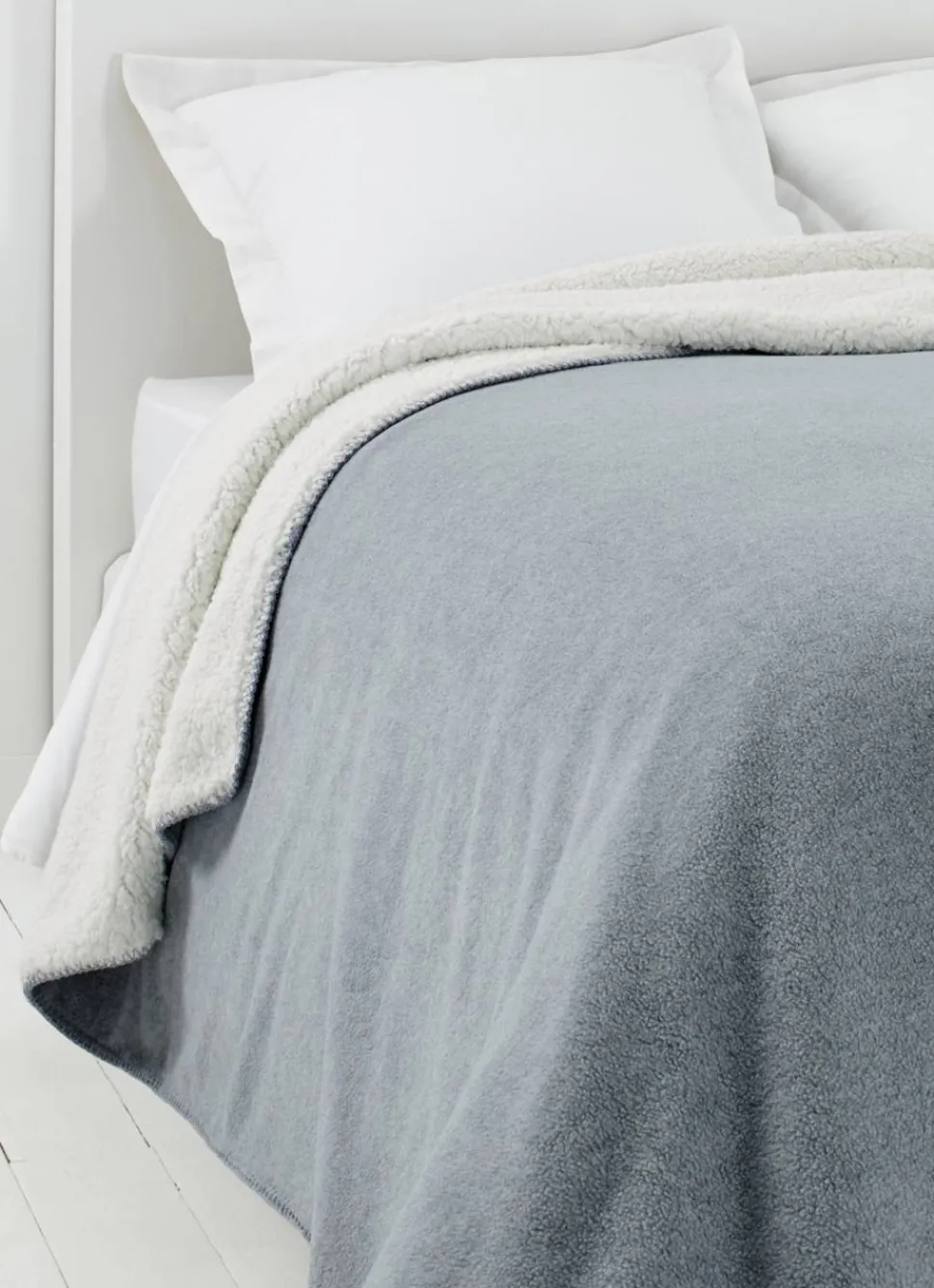 Clearance Bouchara COUVERTURE DOUBLE FACE TRÈS CHAUDE - 540GR GRIS