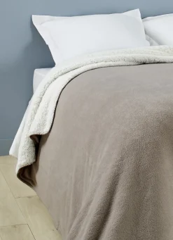 Outlet Bouchara COUVERTURE DOUBLE FACE TRÈS CHAUDE - 540GR TAUPE