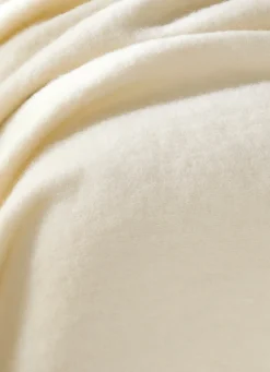 Hot Bouchara COUVERTURE EN PURE LAINE VIERGE DOUBLE FACE ÉCRU