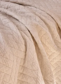 Discount Bouchara COUVRE LIT MATELASSÉ CHEVRONS RAVEL ÉCRU