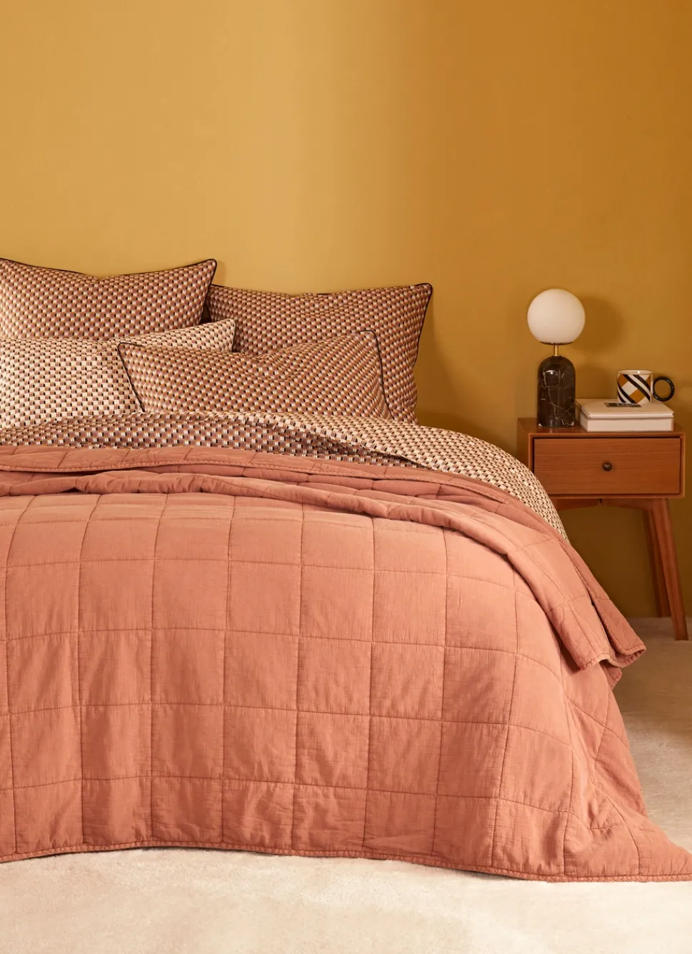 Outlet Bouchara COUVRE-LIT MATELASSÉ UNI MARRON