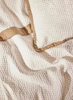 Bouchara COUVRE-LIT PIQUÉ DE COTON FINITION SATIN DE COTON BRONZE