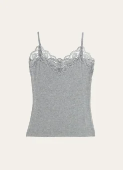 New Bouchara DÉBARDEUR DENTELLE GRIS CLAIR