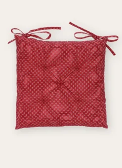 Bouchara DESSUS DE CHAISE EN COTON IMPRIMÉ ROUGE/BLANC