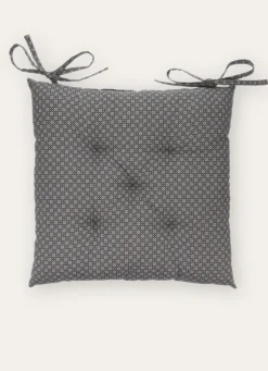 Hot Bouchara DESSUS DE CHAISE EN COTON IMPRIMÉ GRIS/BLANC