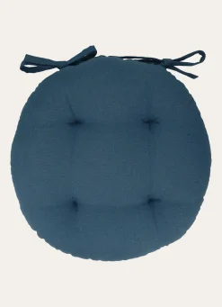 Discount Bouchara DESSUS DE CHAISE ROND EN COTON AVEC LIENS À NOUER CANARD