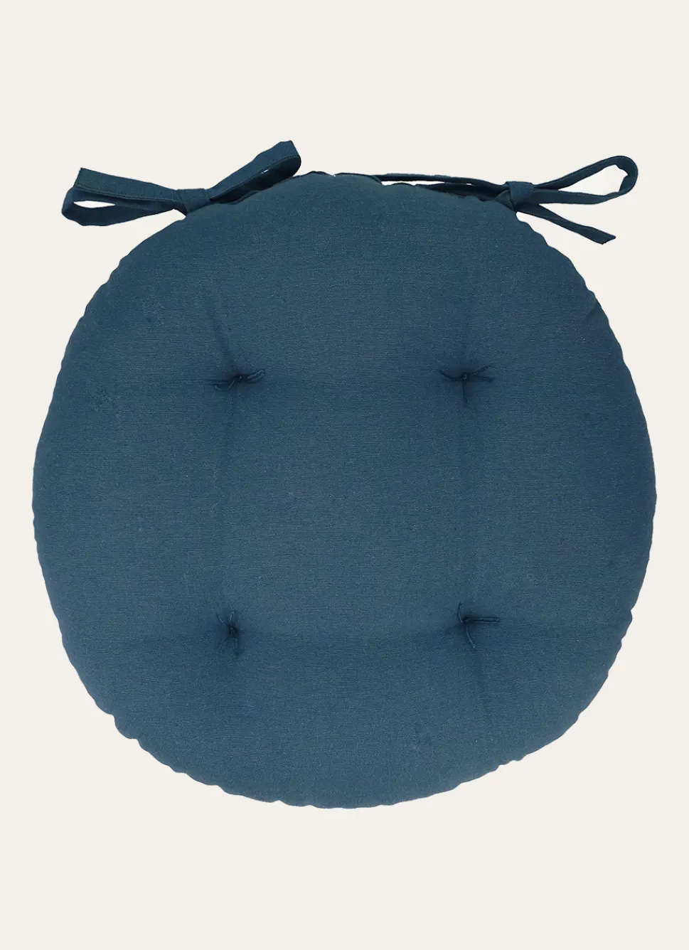 Discount Bouchara DESSUS DE CHAISE ROND EN COTON AVEC LIENS À NOUER CANARD