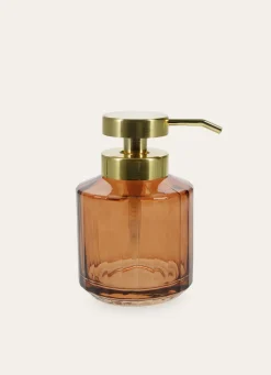 New Bouchara DISTRIBUTEUR DE SAVON EN VERRE COLORÉ AMBRE