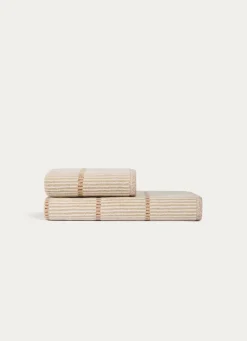 Online Bouchara DRAP DE BAIN À RAYURES BEIGE